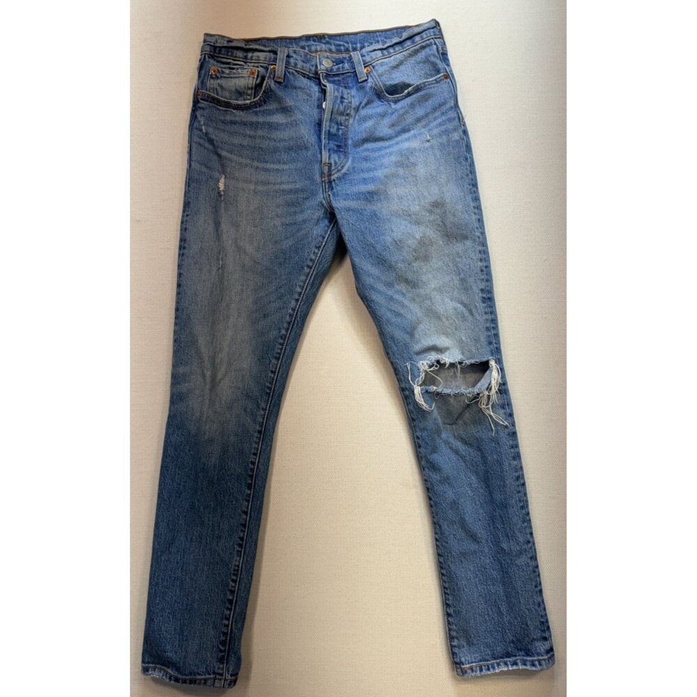 Levi Strauss & Co. Distressed Jeans Stretch Slim Fit Denim Size W28 L30 Blue